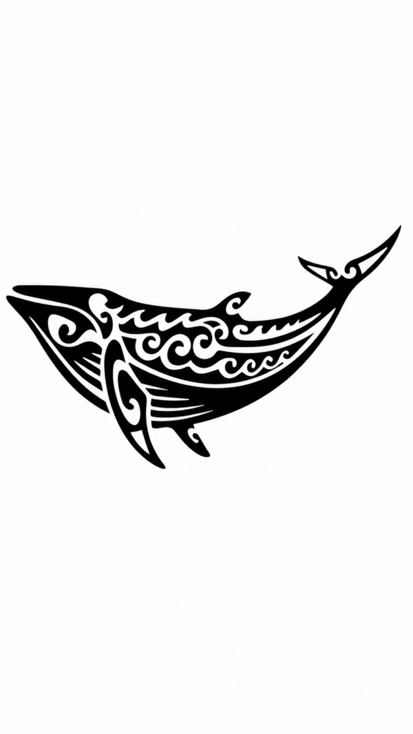 Tribal Whale Vector