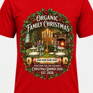 Family Christmas Dinner 2026 Graphic Red T-Shirt