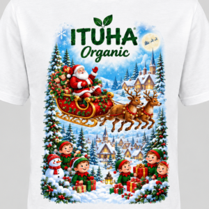 ITUHA Organic Festive Christmas Graphic White T-Shirt